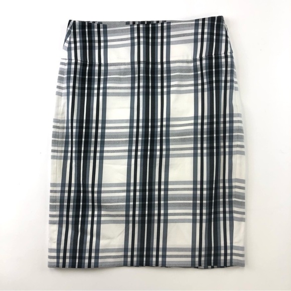 Club Monaco black white check lined pencil skirt Size 2 - Picture 1 of 9